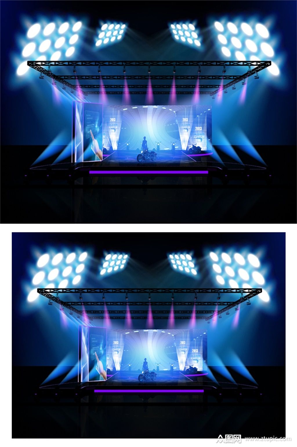 藍(lán)色燈光演唱會舞臺的藝術(shù)魅力
